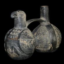 Vase à double corps à tête de perroquet